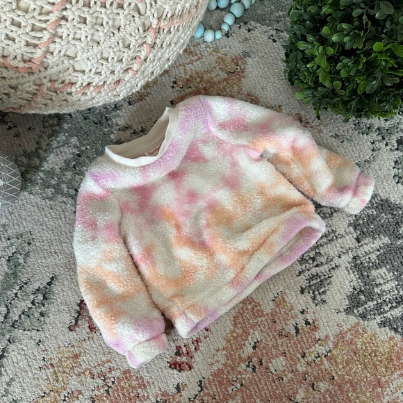 Cat & Jack Other - Cat & Jack Toddler Girls Sherpa Long Sleeve Pullover, Warm Tie Dye Size 2T